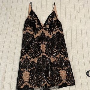 Free People Nude/ Black Sequin Dress